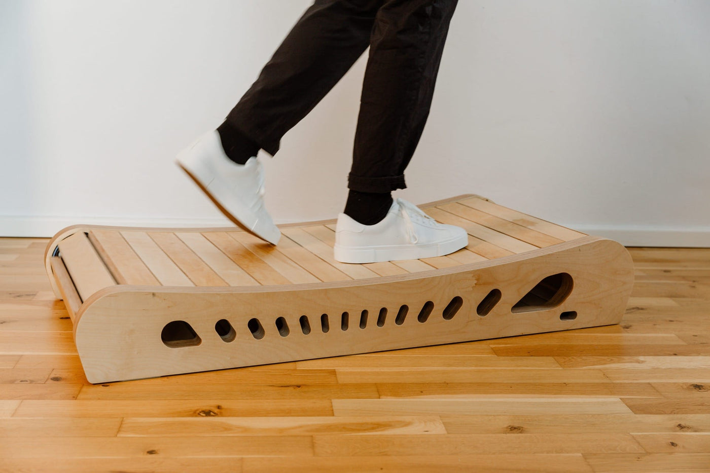Office Walker manual walking pad in solid oak